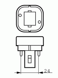Kompaktlysrör PL-C D 2-stift G24d