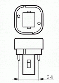 Kompaktlysrör PL-C D 2-stift G24d