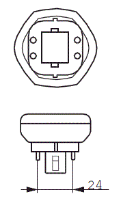 Kompaktlysrör PL-T/E 4-stift GX24q